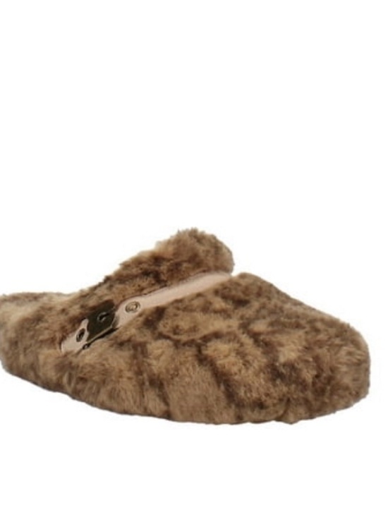 Vintage Havana Shoes - Vintage Havana Brown Faux Fur Clog Sandals